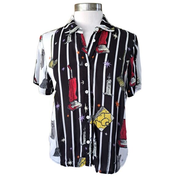 Disney Her Universe  Hocus Pocus Icon Stripe Woven Button-Up Top Size - Picture 1 of 5